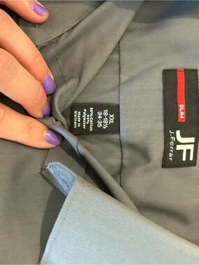 J. Ferrar Slim Fit Men's Dress Shirt in Slate Gray